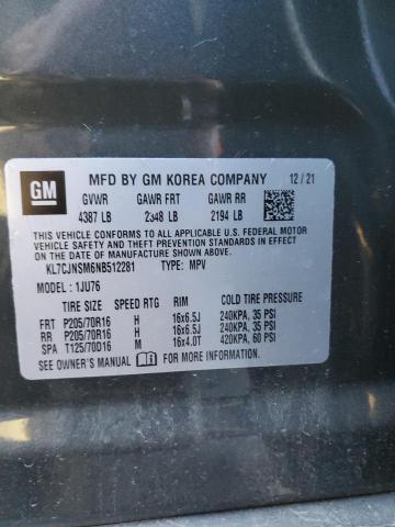 Photo 10 from auction – 2022 CHEVROLET TRAX with VIN KL7CJNSM6NB512281