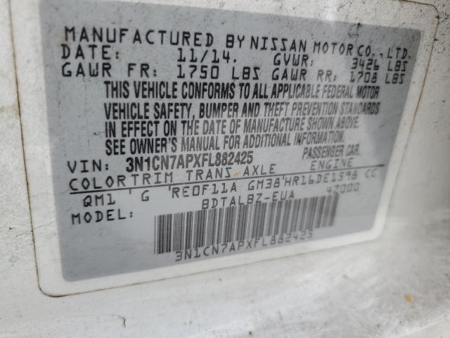 Photo 10 from auction – 2015 NISSAN VERSA S with VIN 3N1CN7APXFL882425