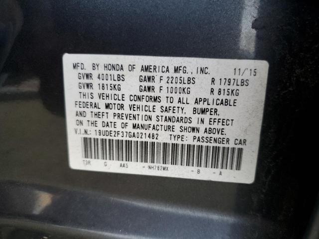 Photo 10 from auction – 2016 ACURA ILX BASE W with VIN 19UDE2F37GA021482