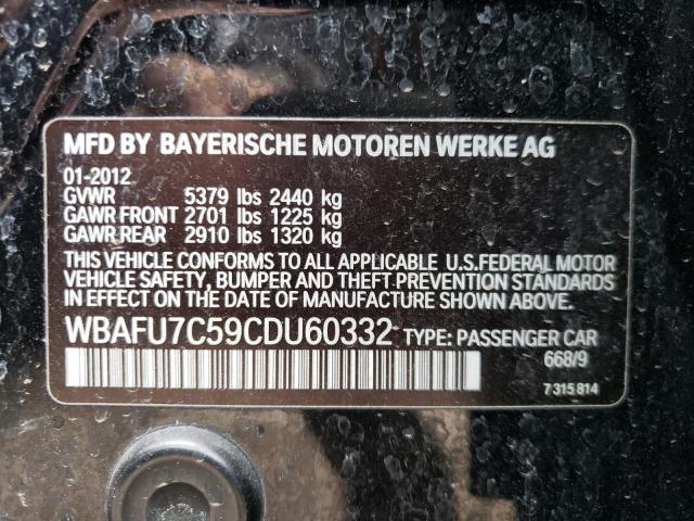 Photo 10 from auction – 2012 BMW 535 XI with VIN WBAFU7C59CDU60332