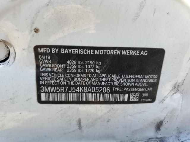 Photo 10 from auction – 2019 BMW 330XI with VIN 3MW5R7J54K8A05206