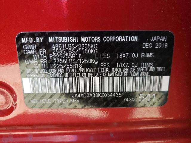 Photo 10 from auction – 2019 MITSUBISHI OUTLANDER with VIN JA4AD3A30KZ034435