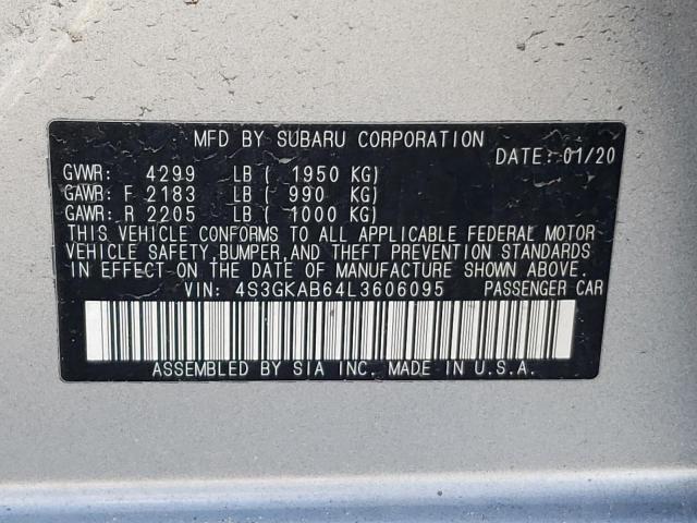 Photo 10 from auction – 2020 SUBARU IMPREZA with VIN 4S3GKAB64L3606095