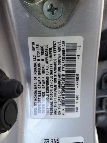 Photo 10 from auction – 2011 HONDA CIVIC LX with VIN 19XFA1F59BE012819