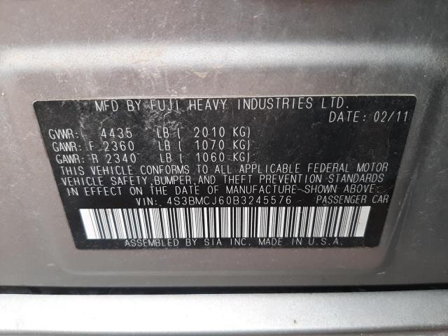 Фото 10 с аукциона – 2011 SUBARU LEGACY 2.5 с VIN 4S3BMCJ60B3245576