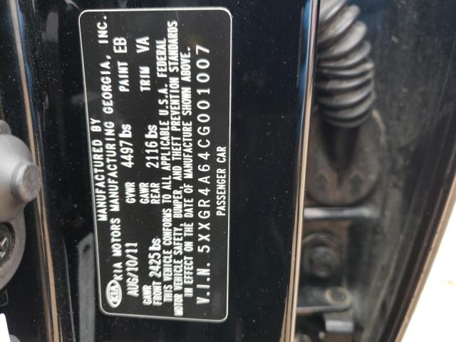 Photo 10 from auction – 2012 KIA OPTIMA SX with VIN 5XXGR4A64CG001007