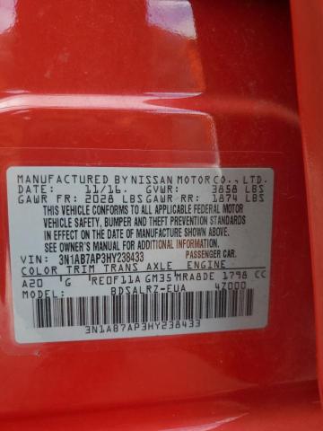 Photo 10 from auction – 2017 NISSAN SENTRA S with VIN 3N1AB7AP3HY238433