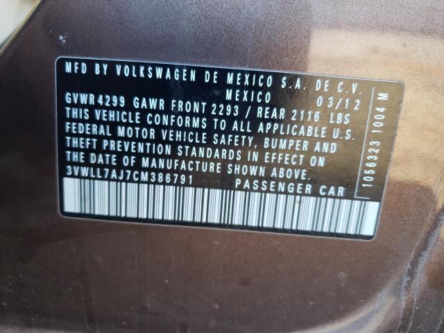 Photo 10 from auction – 2012 VOLKSWAGEN JETTA TDI with VIN 3VWLL7AJ7CM386791