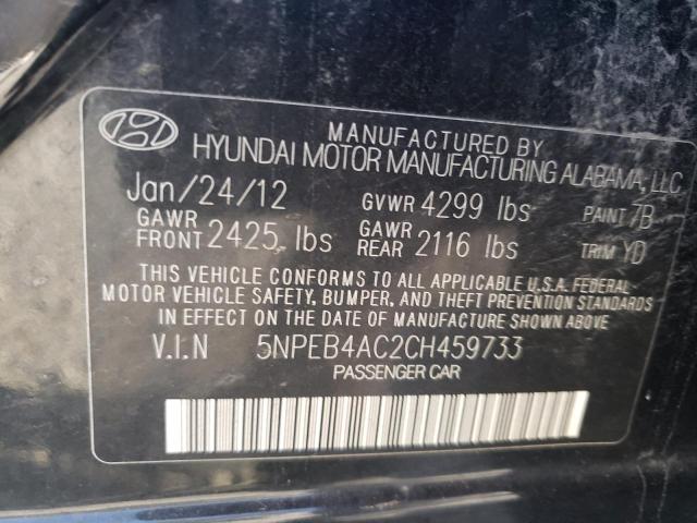 Photo 10 from auction – 2012 HYUNDAI SONATA GLS with VIN 5NPEB4AC2CH459733