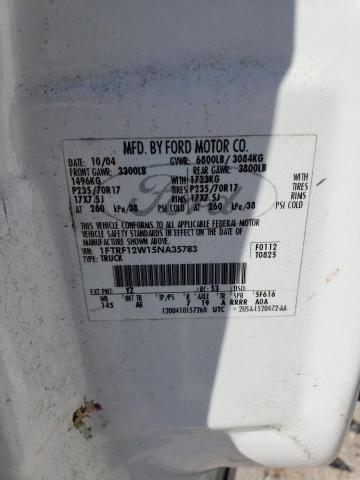 Photo 10 from auction – 2005 FORD F150 with VIN 1FTRF12W15NA35783