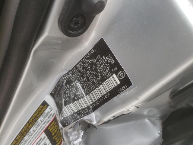 Photo 10 from auction – 2012 TOYOTA CAMRY BASE with VIN 4T4BF1FK3CR250269