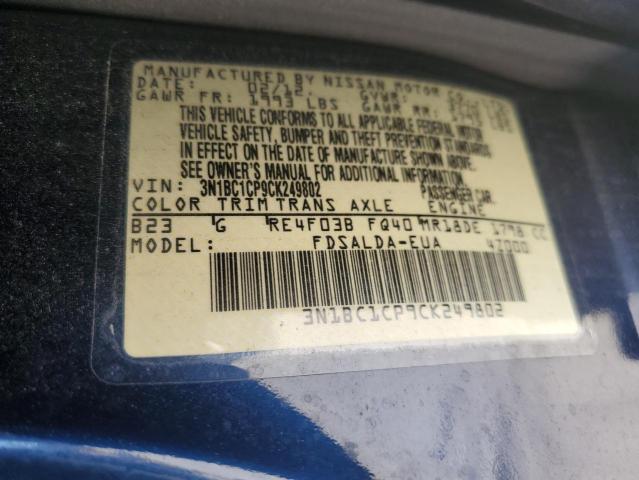 Photo 10 from auction – 2012 NISSAN VERSA S with VIN 3N1BC1CP9CK249802