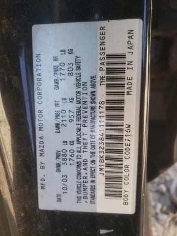 Photo 10 from auction – 2004 MAZDA MAZDA3 with VIN JM1BK323841111178