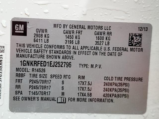 Photo 10 from auction – 2014 CHEVROLET TRAVERSE L with VIN 1GNKRFED1EJ252796