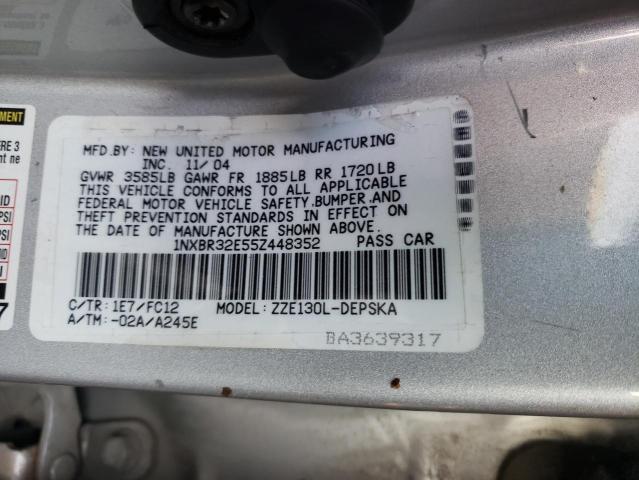 Photo 10 from auction – 2005 TOYOTA COROLLA CE with VIN 1NXBR32E55Z448352