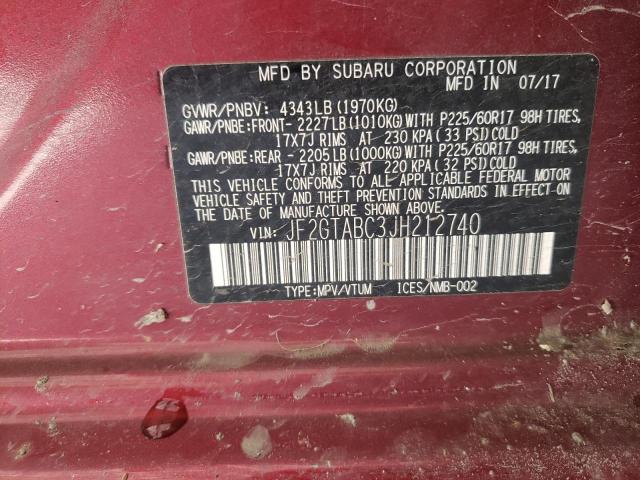 Photo 10 from auction – 2018 SUBARU CROSSTREK with VIN JF2GTABC3JH212740