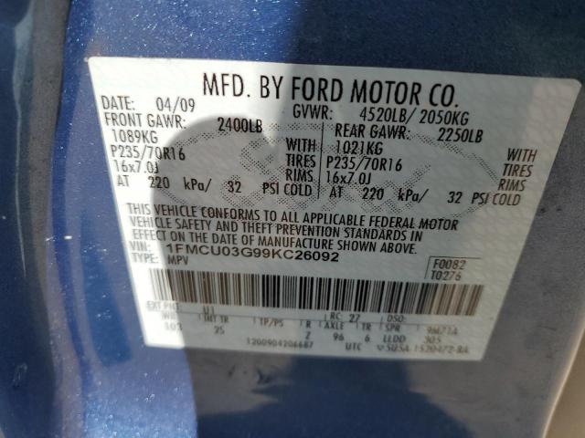 Photo 10 from auction – 2009 FORD ESCAPE XLT with VIN 1FMCU03G99KC26092