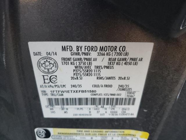 Photo 10 from auction – 2014 FORD F150 SUPER with VIN 1FTFW1ETXEFB51580