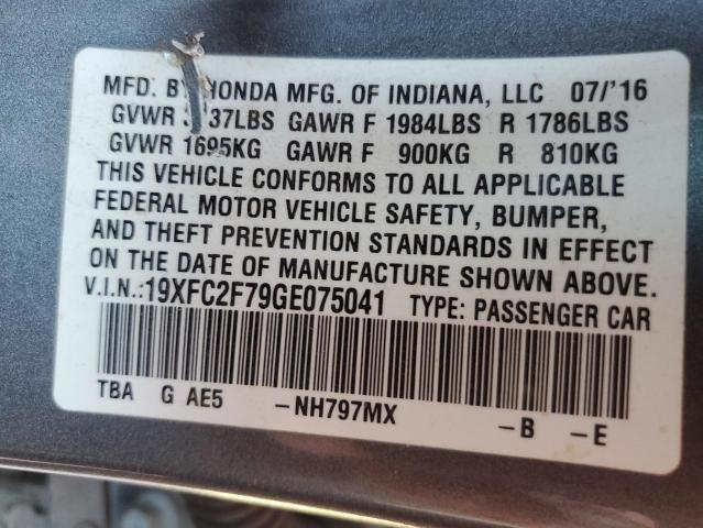 Photo 10 from auction – 2016 HONDA CIVIC EX with VIN 19XFC2F79GE075041