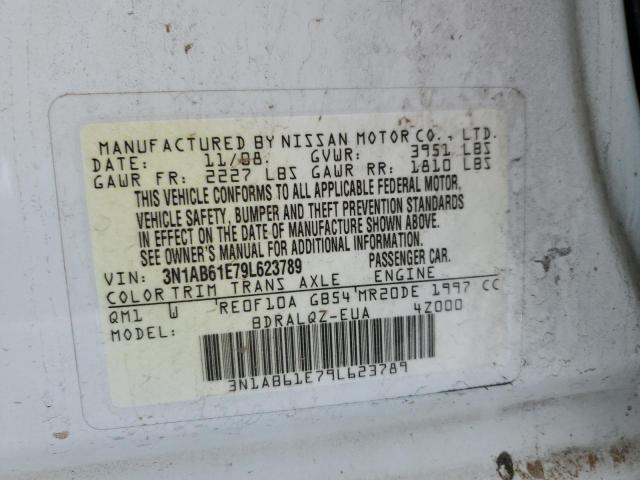 Photo 10 from auction – 2009 NISSAN SENTRA 2.0 with VIN 3N1AB61E79L623789