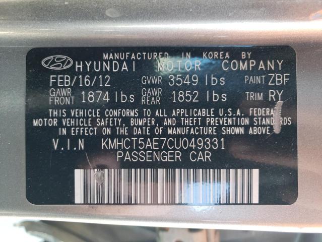 Photo 10 from auction – 2012 HYUNDAI ACCENT GLS with VIN KMHCT5AE7CU049331