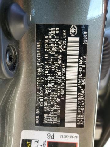 Photo 10 from auction – 2013 TOYOTA CAMRY L with VIN 4T1BF1FK0DU712086