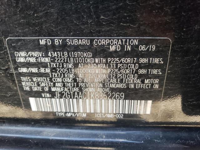 Photo 10 from auction – 2019 SUBARU CROSSTREK with VIN JF2GTAAC1K8352269
