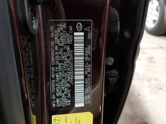 Photo 10 from auction – 2005 LEXUS ES 330 with VIN JTHBA30G055135976