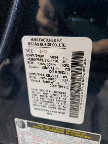Photo 10 from auction – 2006 INFINITI FX45 with VIN JNRBS08W26X401030