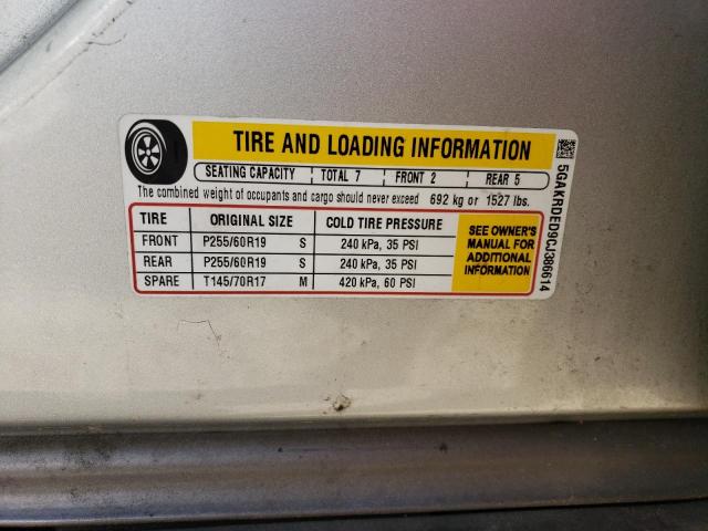 Photo 10 from auction – 2012 BUICK ENCLAVE with VIN 5GAKRDED9CJ386614