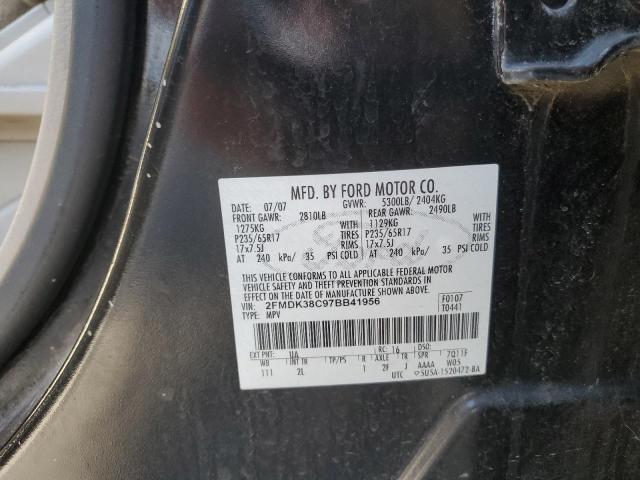 Photo 10 from auction – 2007 FORD EDGE SEL with VIN 2FMDK38C97BB41956
