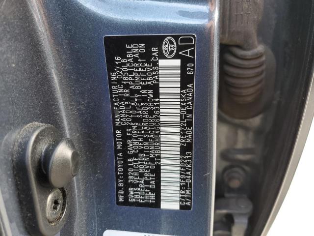 Photo 10 from auction – 2016 TOYOTA COROLLA L with VIN 2T1BURHE4GC626314