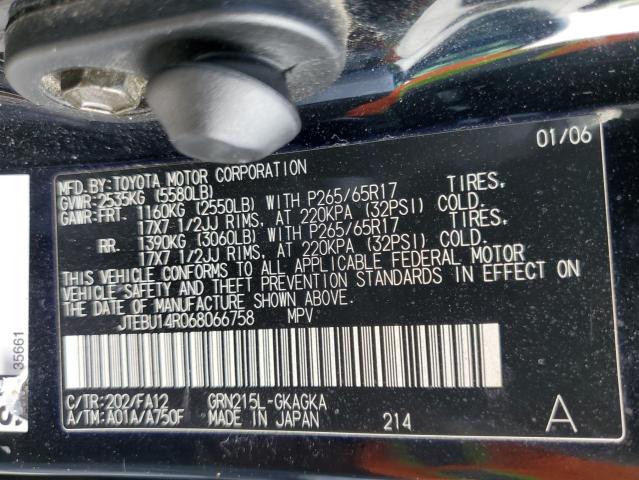 Photo 10 from auction – 2006 TOYOTA 4RUNNER SR with VIN JTEBU14R068066758