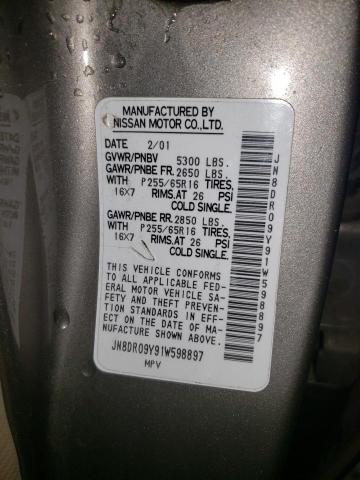 Photo 10 from auction – 2001 NISSAN PATHFINDER with VIN JN8DR09Y91W598897