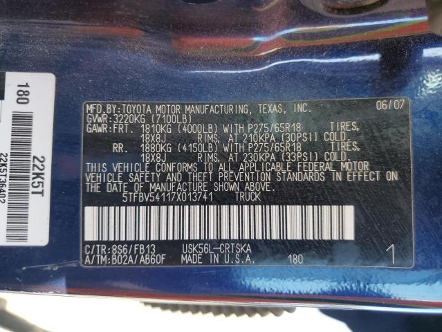 Photo 10 from auction – 2007 TOYOTA TUNDRA DOU with VIN 5TFBV54117X013741