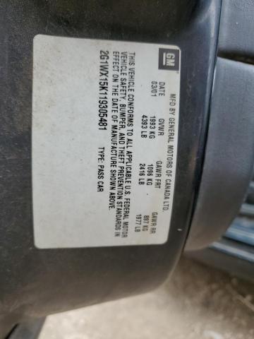 Photo 10 from auction – 2001 CHEVROLET MONTE CARL with VIN 2G1WX15K119305481