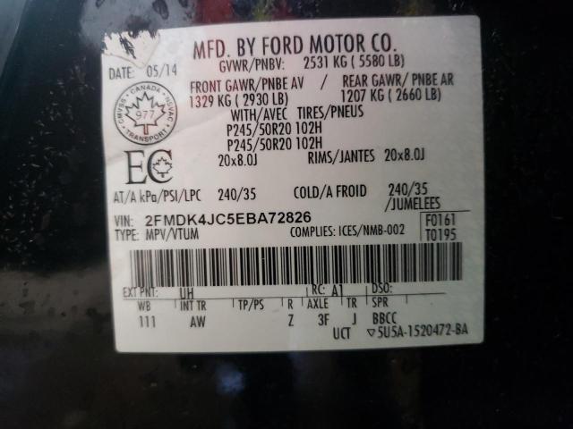 Photo 10 from auction – 2014 FORD EDGE SEL with VIN 2FMDK4JC5EBA72826