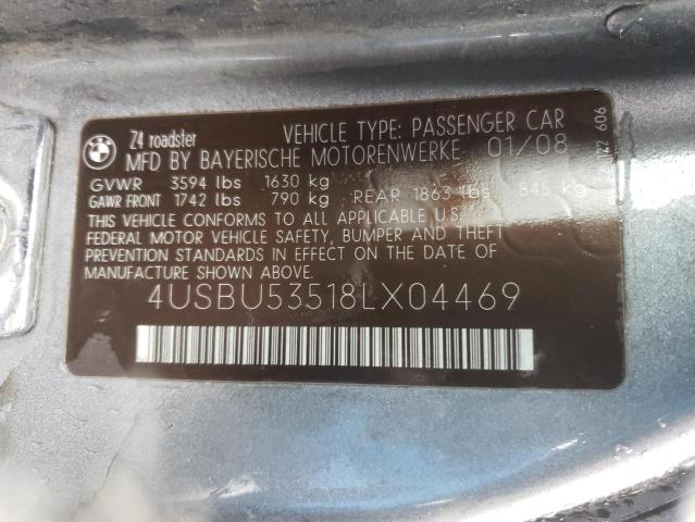 Photo 10 from auction – 2008 BMW Z4 3.0SI with VIN 4USBU53518LX04469