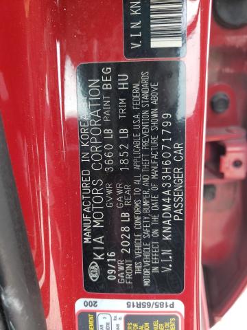 Photo 10 from auction – 2017 KIA RIO LX with VIN KNADM4A33H6071799