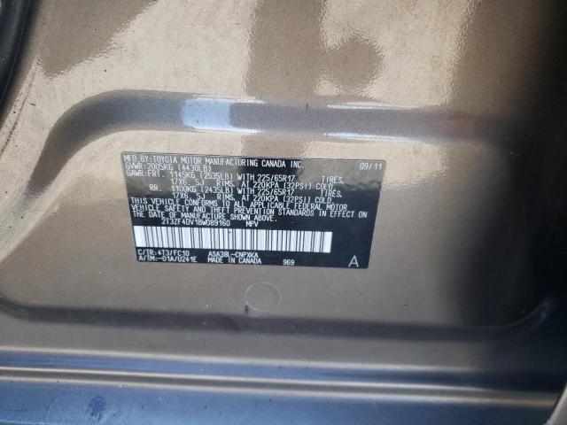 Photo 10 from auction – 2011 TOYOTA RAV4 with VIN 2T3ZF4DV1BW089160