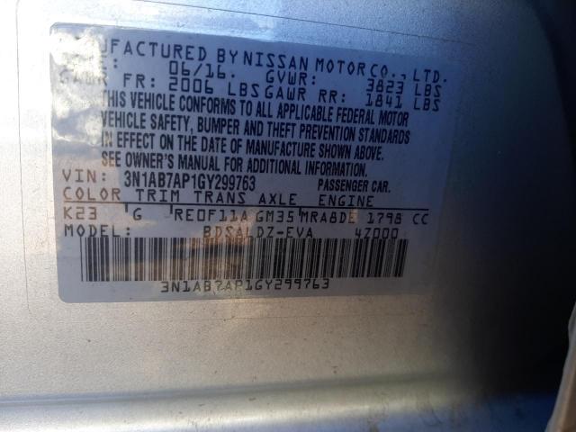Photo 10 from auction – 2016 NISSAN SENTRA S with VIN 3N1AB7AP1GY299763