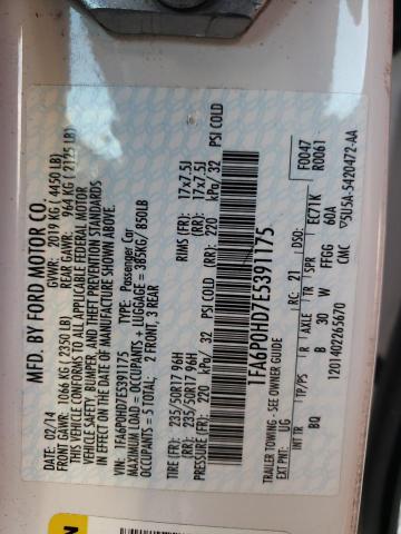 Photo 10 from auction – 2014 FORD FUSION SE with VIN 1FA6P0HD7E5391175