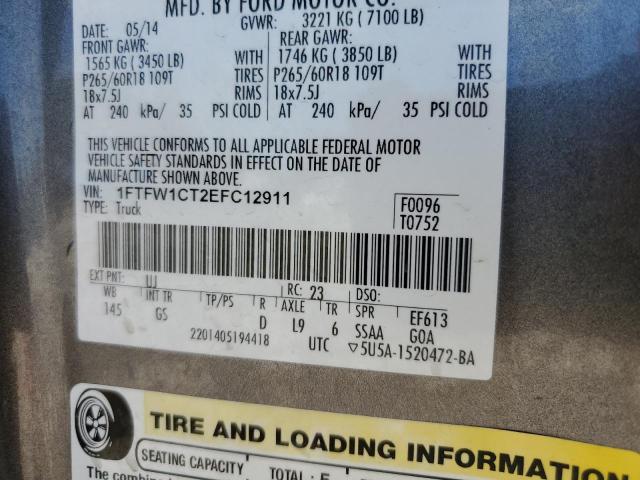 Photo 10 from auction – 2014 FORD F150 SUPER with VIN 1FTFW1CT2EFC12911