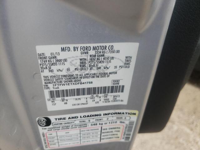 Photo 10 from auction – 2013 FORD F150 SUPER with VIN 1FTFW1ETXDFB41758