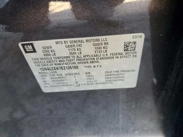 Photo 10 from auction – 2014 CHEVROLET EQUINOX LT with VIN 1GNALCEK7EZ126180