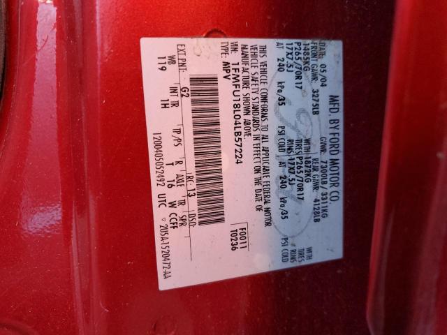 Photo 10 from auction – 2004 FORD EXPEDITION with VIN 1FMFU18L04LB57224