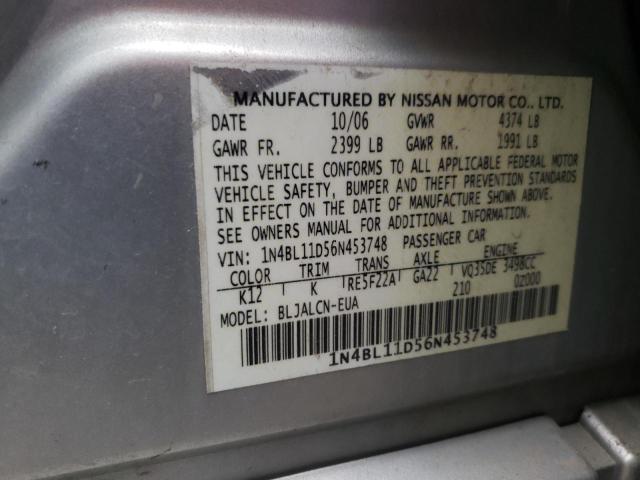Photo 10 from auction – 2006 NISSAN ALTIMA SE with VIN 1N4BL11D56N453748