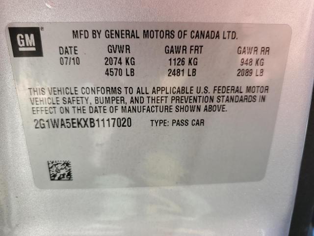 Photo 10 from auction – 2011 CHEVROLET IMPALA LS with VIN 2G1WA5EKXB1117020