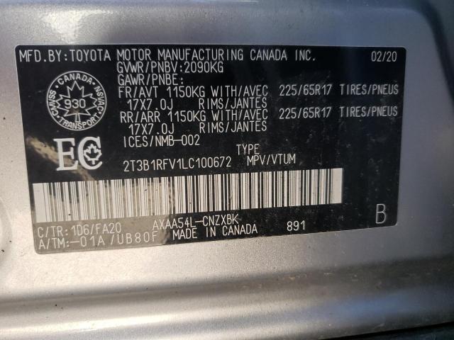 Photo 10 from auction – 2020 TOYOTA RAV4 LE with VIN 2T3B1RFV1LC100672