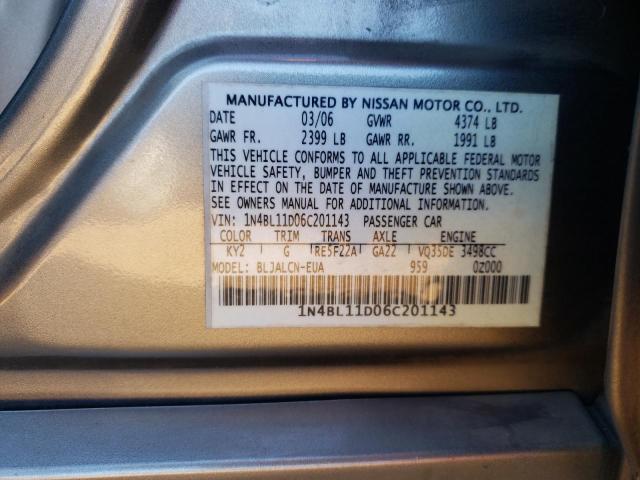 Photo 10 from auction – 2006 NISSAN ALTIMA SE with VIN 1N4BL11D06C201143